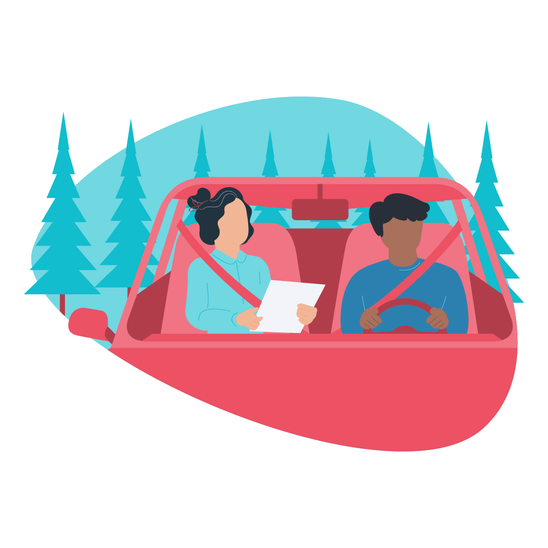 Two people in a car