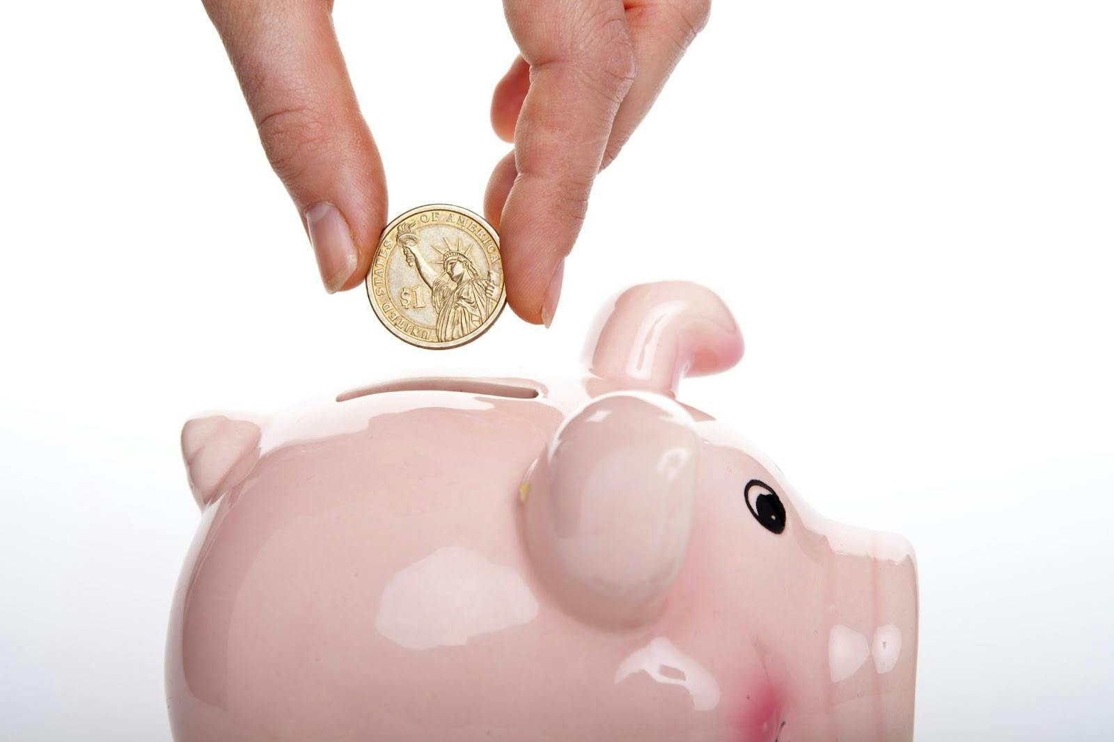 Insurance discount saving money in a piggy bank