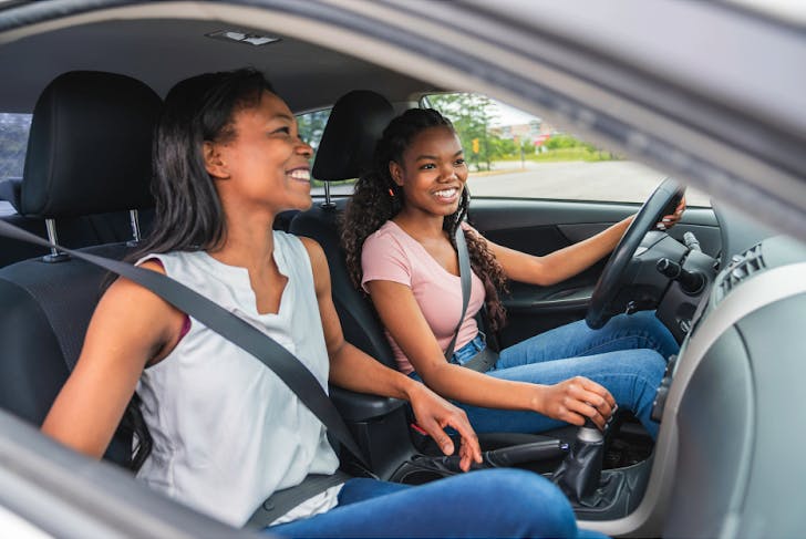 Teen driving with parent