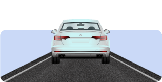 Car driving down the street