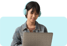 Girl working on laptop