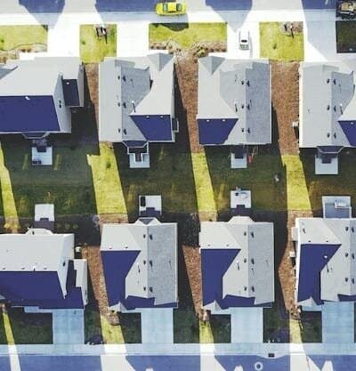 Overhead view of a neighborhood
