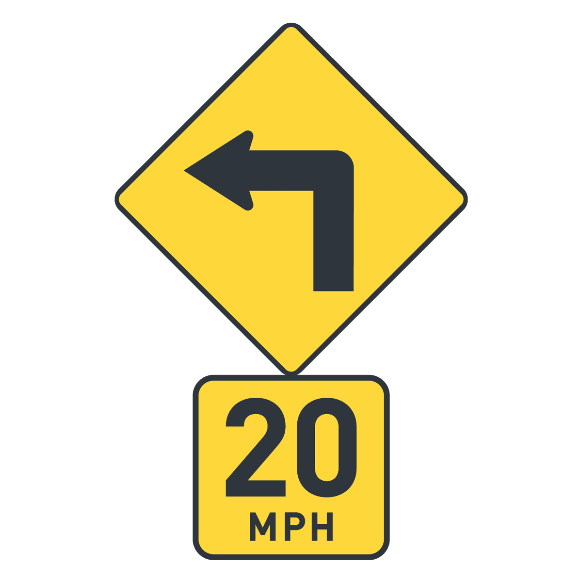 Sharp turn sign