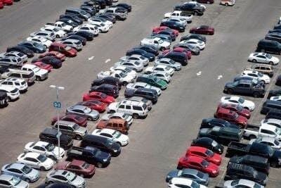 packed parking lot at the dmv