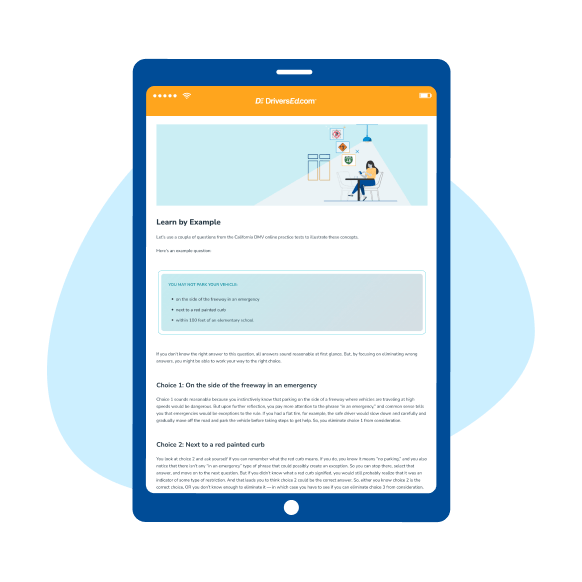 DriversEd.com course on a tablet