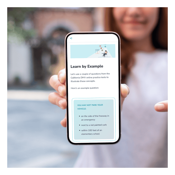 Girl showing test prep on her phone