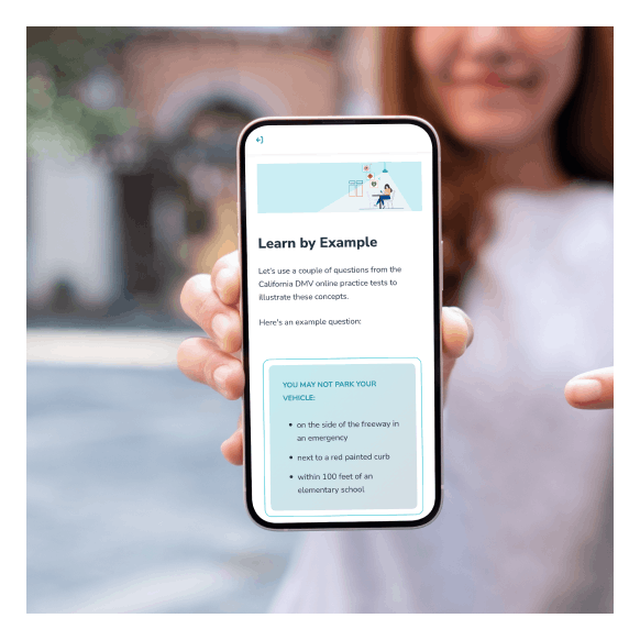 Girl showing test prep on her phone