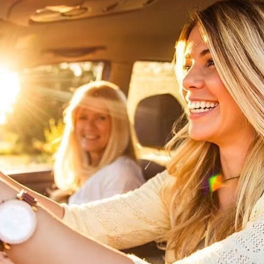 Girl driving car