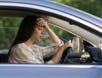 Woman frustrated in her car