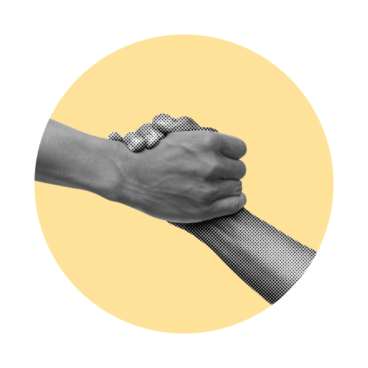 Hand grasping another hand