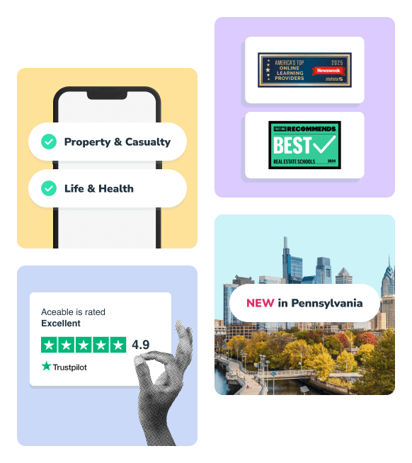 4 tiles, phone, trust pilot rating, skyline, awards