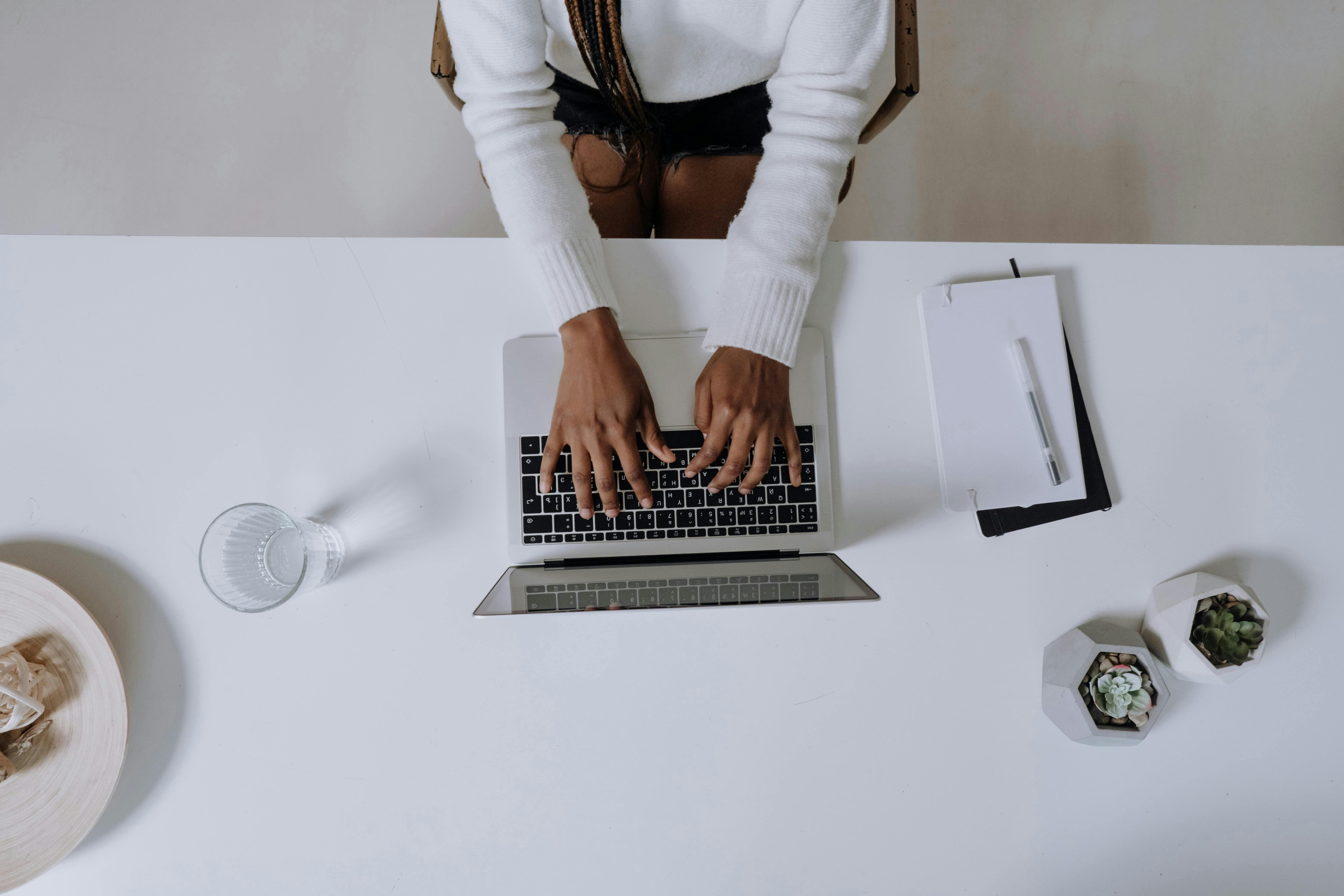typing on the computer