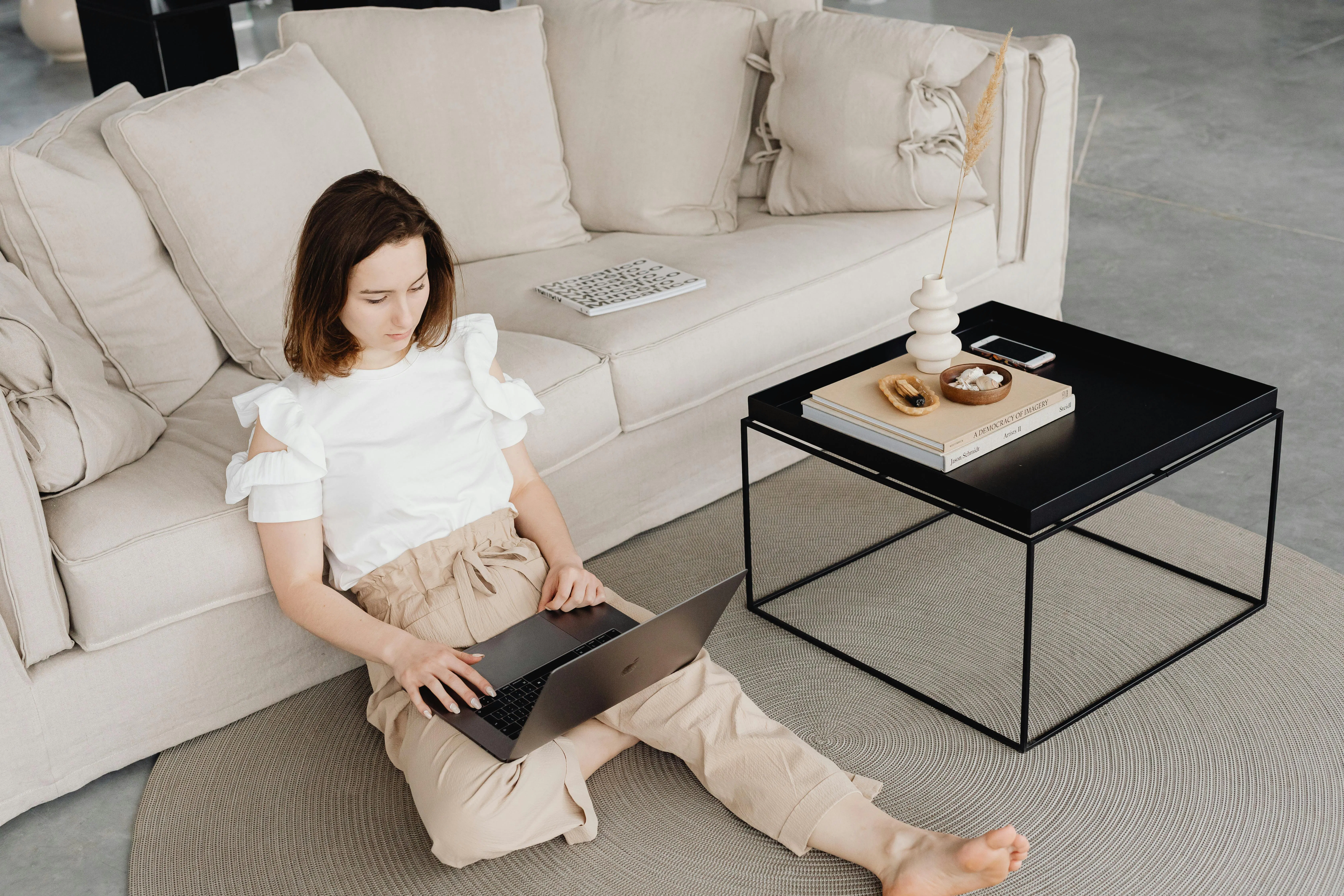 woman on the computer