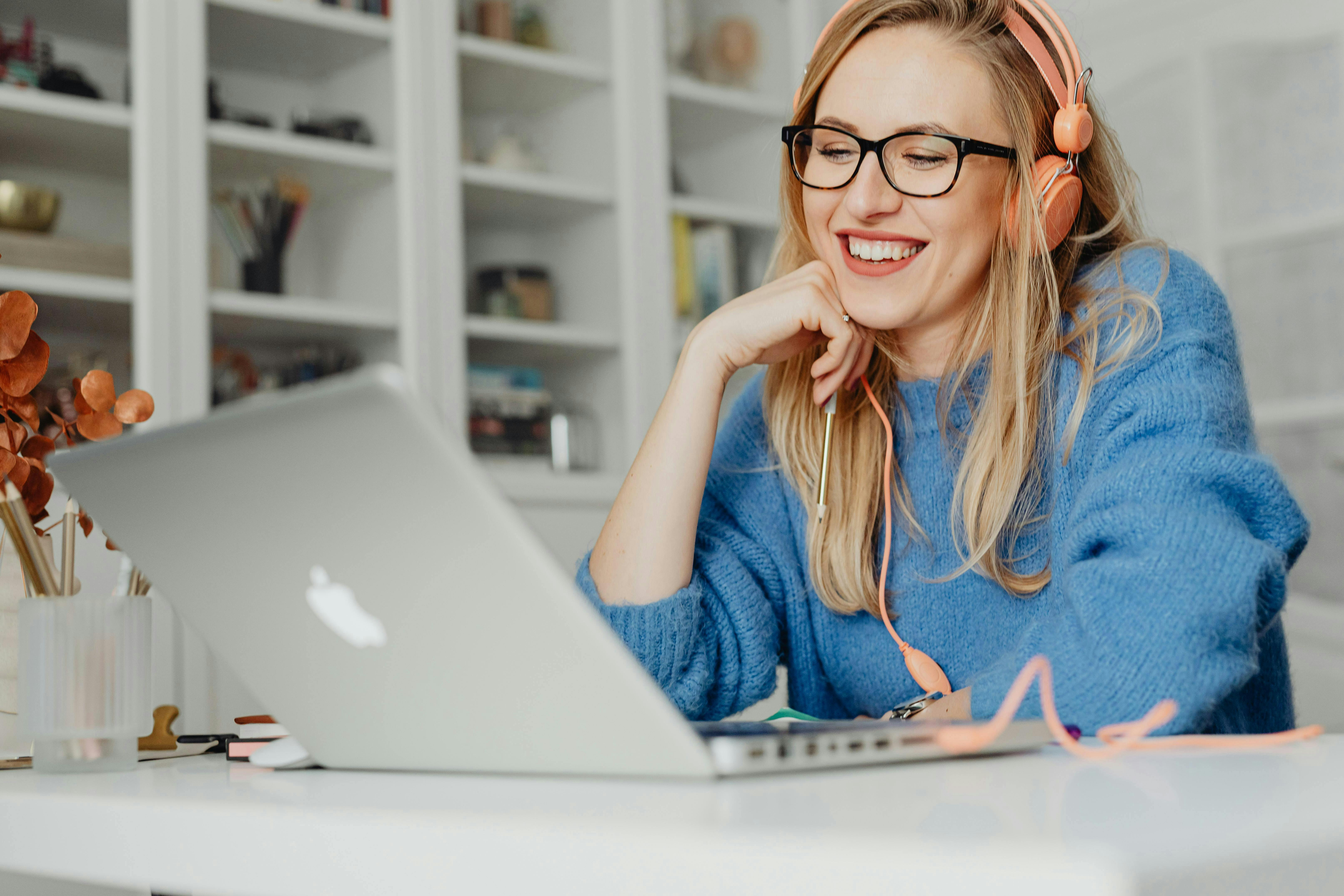 woman researching background check