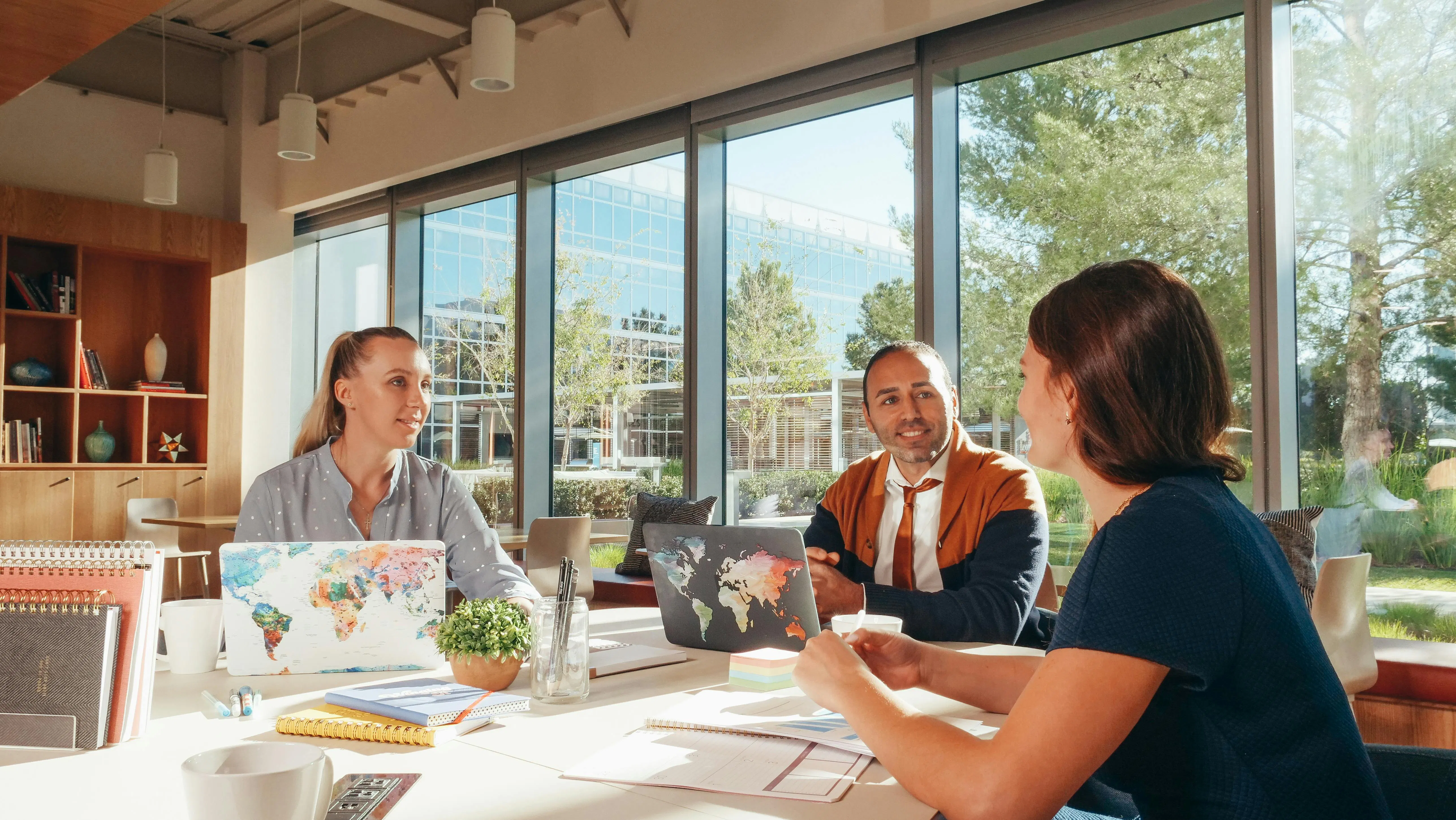 group of workers working in an office