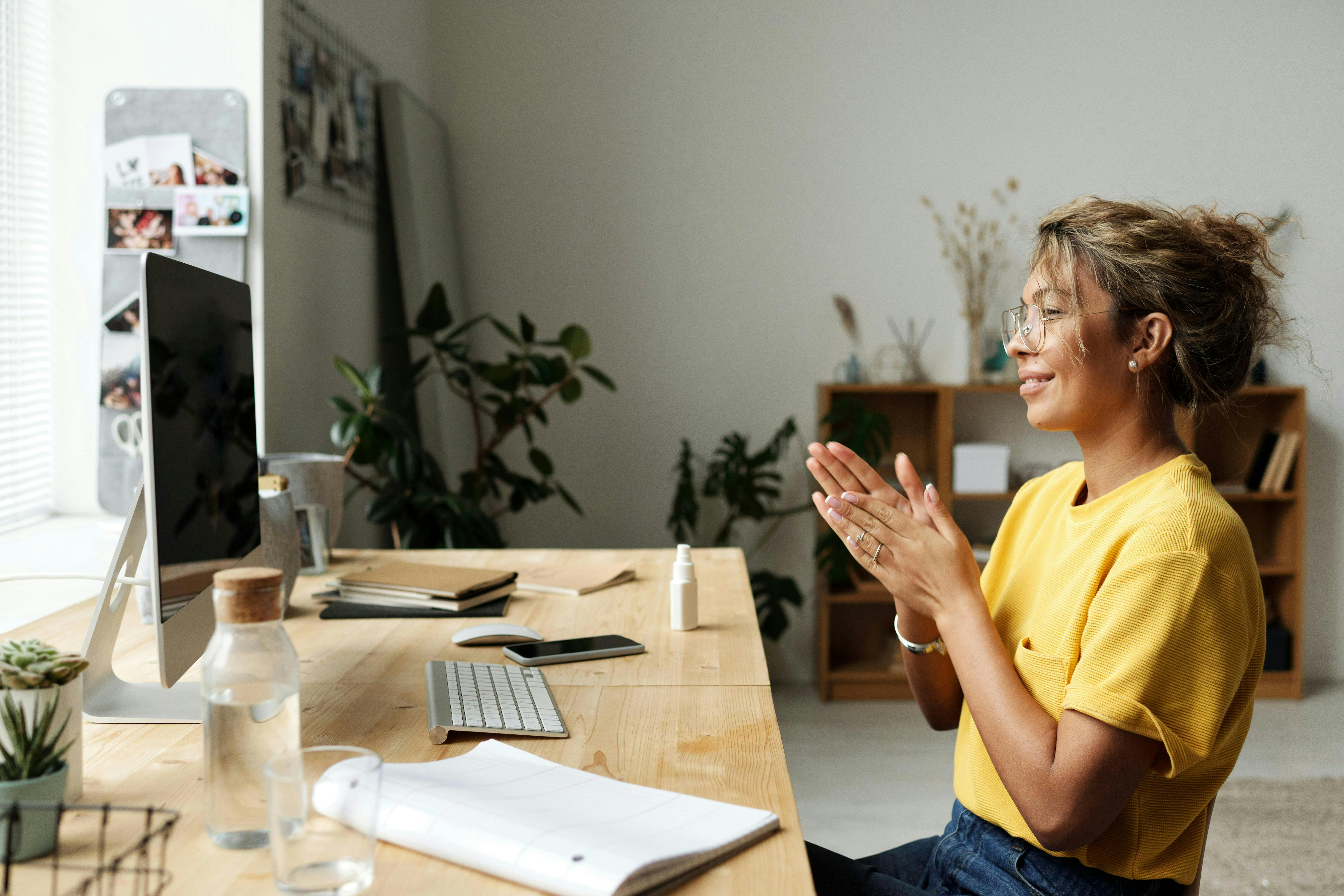 woman on computer