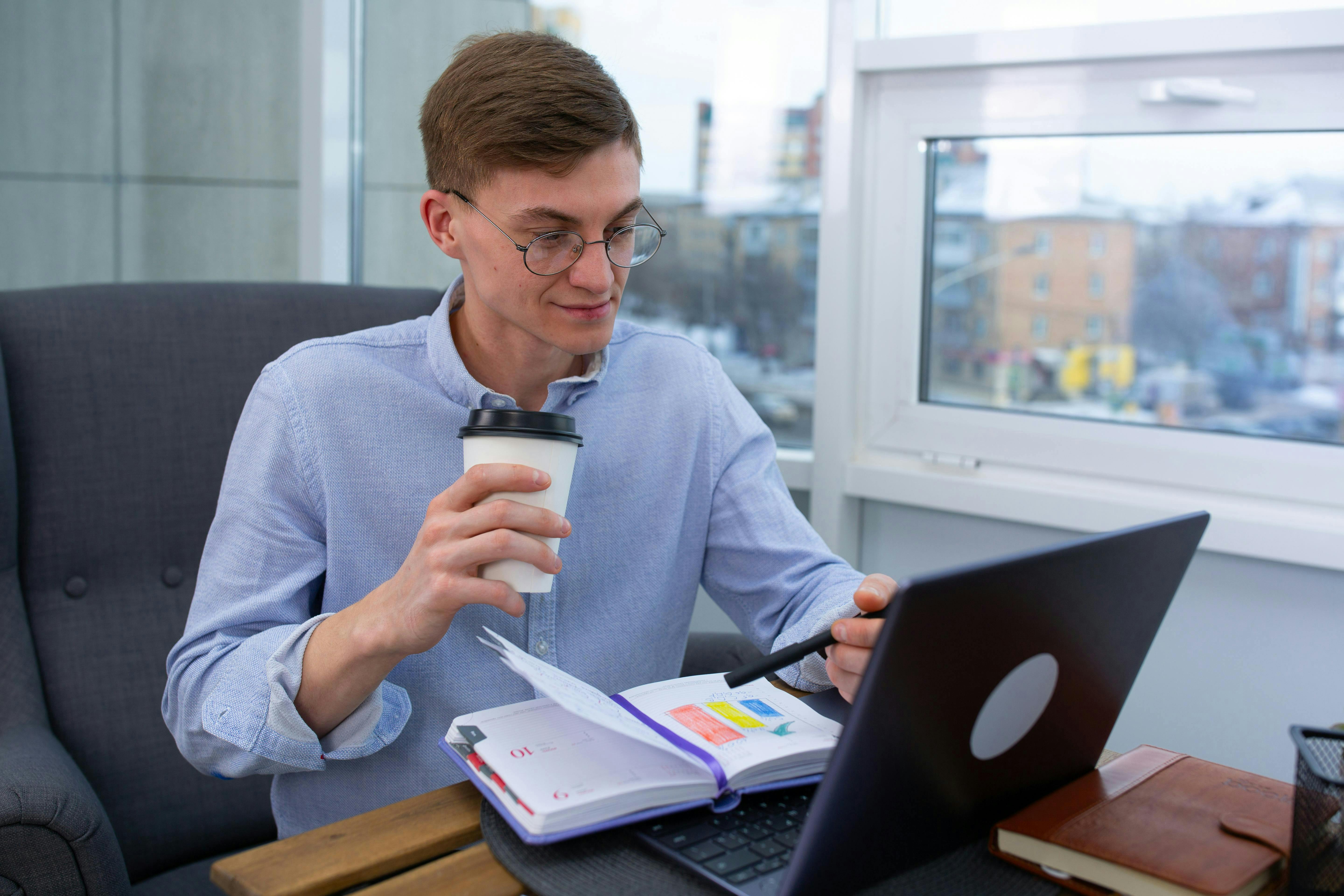 insurance agent on the computer