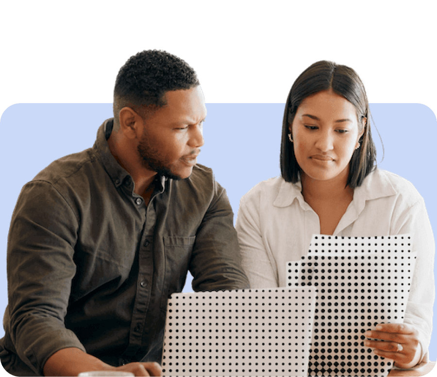 Man and woman working