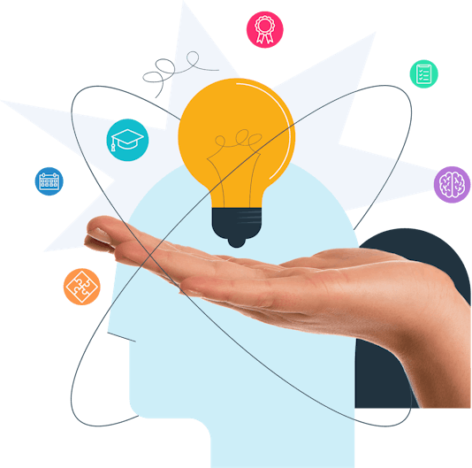 Hand holding lightbulb